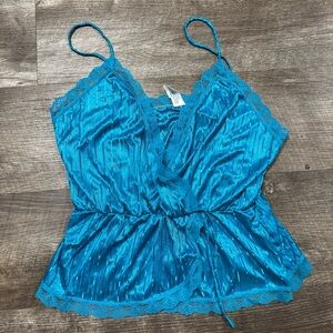 Melody Blue Vintage Lingerie Tank Top Size Large